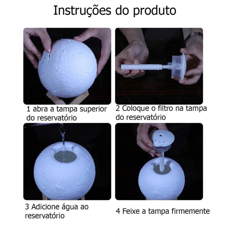 Lâmpada Umidificadora Lunar